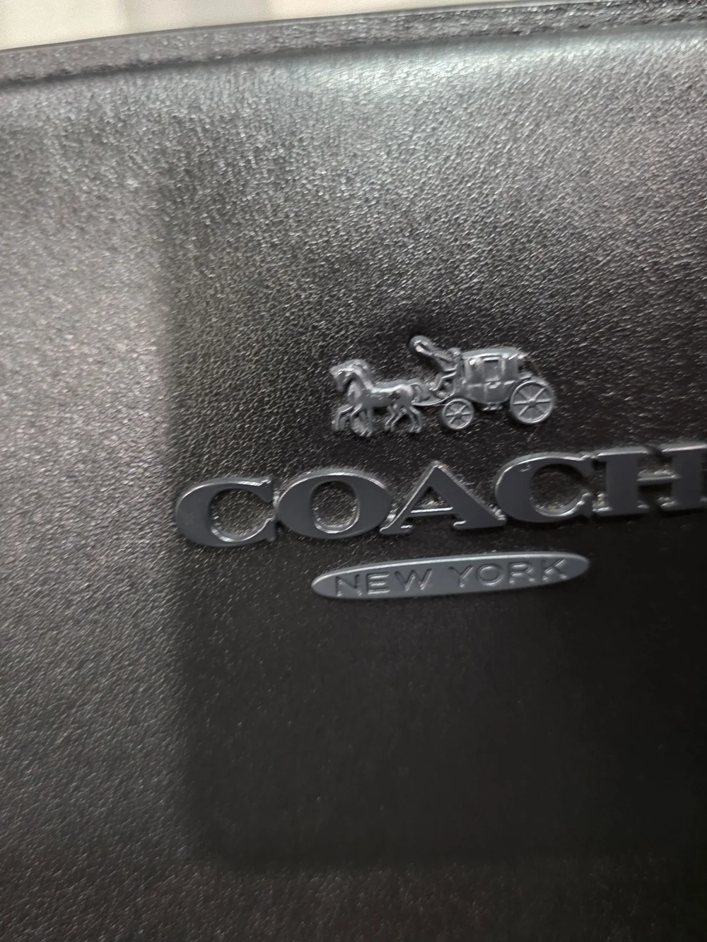COACH Black Leather Structured Satchel with Crossbody Strap